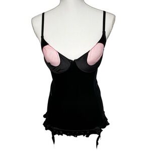 Vintage 2005 Victoria’s Secret Satin Teddy with Garters Size Medium